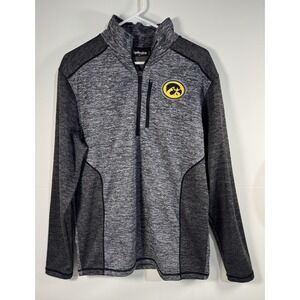 Iowa Hawkeyes Logo Mens Large 1/4 Zip Gray Thermal Captivating Apparel Sz Medium